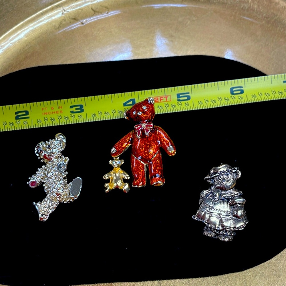 Set of three Adorable bear brooches/pins